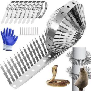 Outdoor Stainless Steel Garden Fence Spikes and Wall(1 Set)